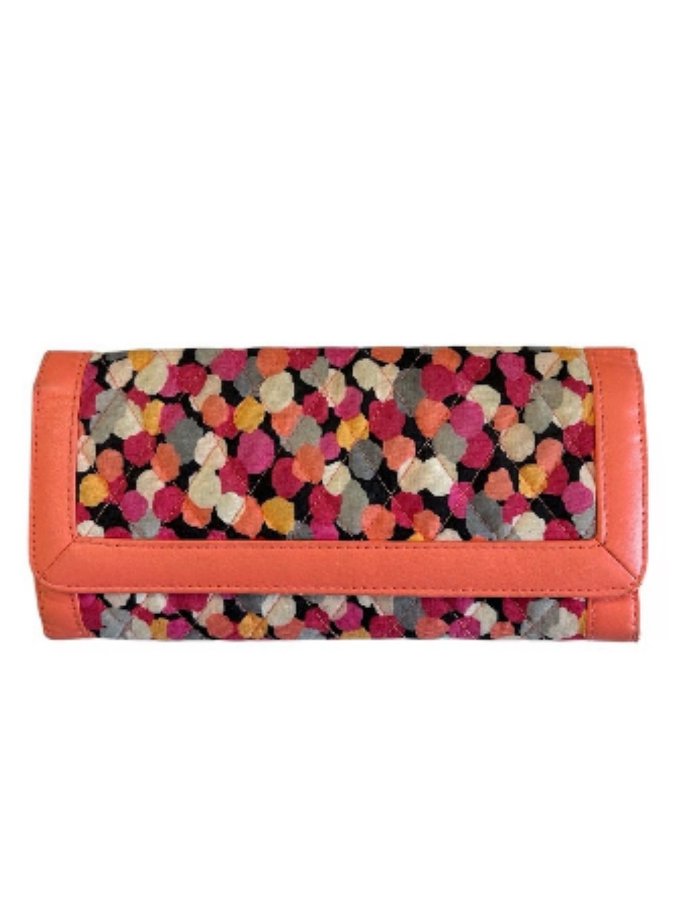 Vera Bradley Coral Trim Multi-Color Dot Print Clutch
